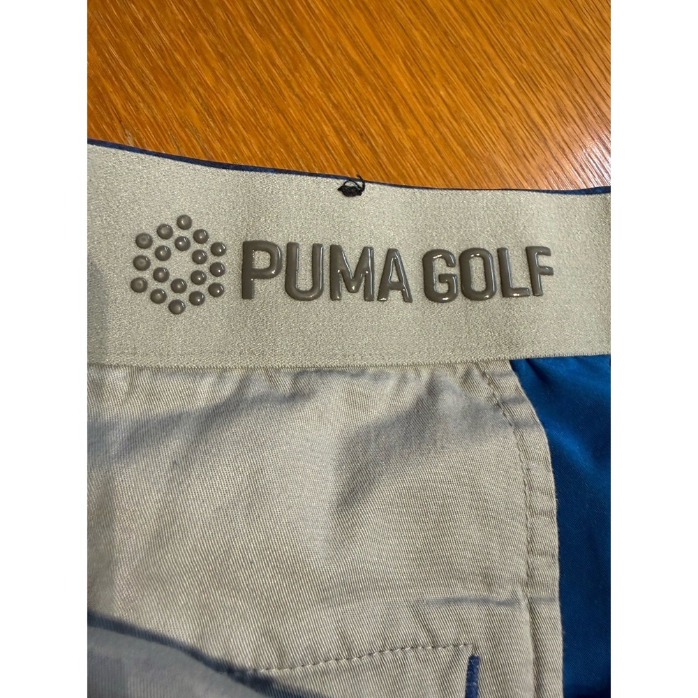 Puma Golf Shorts Mens 36 Blue Striped Stretch Performance Flat Front 11" Inseam - Picture 8 of 11